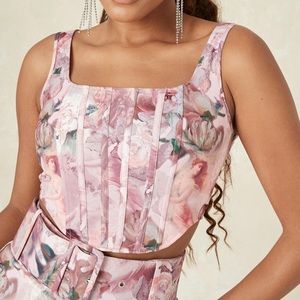 missguided floral corset